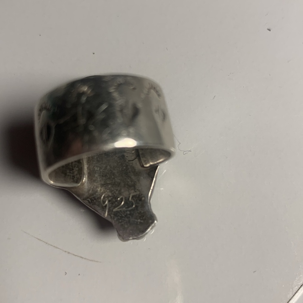 Labradorite vintage 925 silver ring size 6.5 - Picture 5 of 7